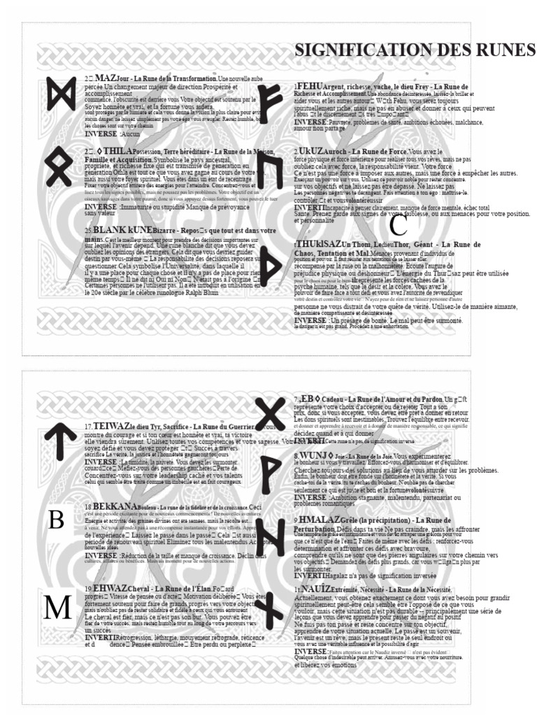 Signification des Runes et Leurs Pouvoirs | PDF | Traductions | Rune