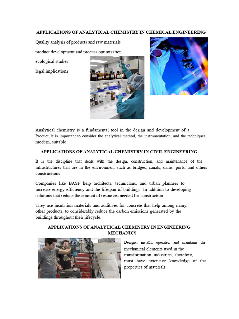 Applications of Analytical Chemistry in Chemical Engineering | PDF ...