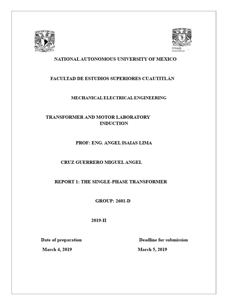 Practice 1 TRANSFORMERS AND INDUCTION MOTORS | PDF | Transformer | Inductor