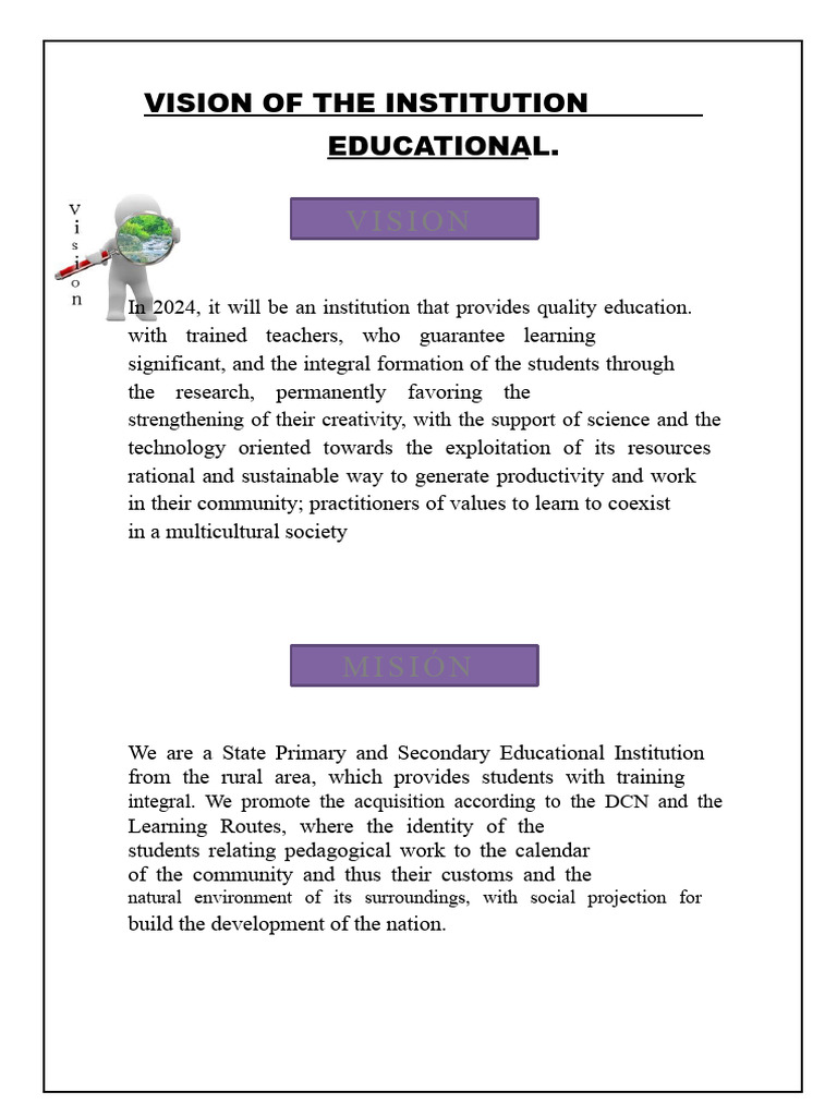 Vision and Mission of The Institution | PDF