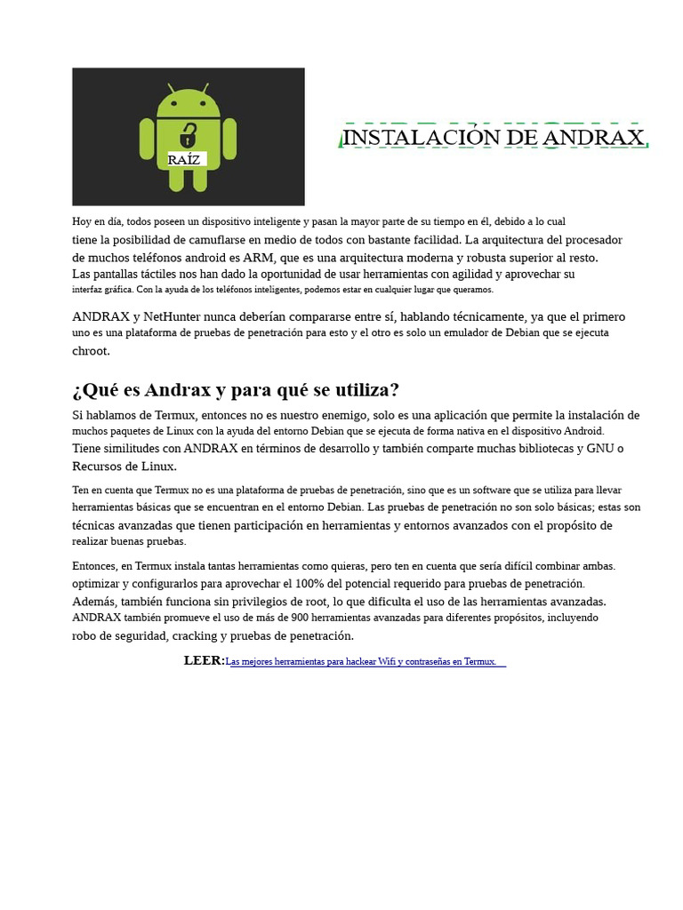 Qué es Andrax y su instalación en Android | PDF | Android (sistema ...