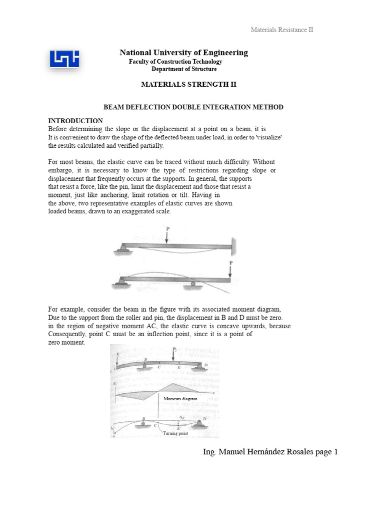 Beam Deflection: Double Integration Method | PDF | Bending | Beam ...