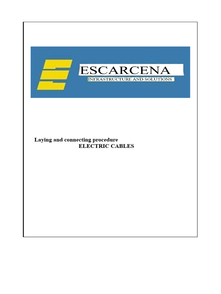 Electric Cable Laying and Connection Guide | PDF | Electrical Wiring ...