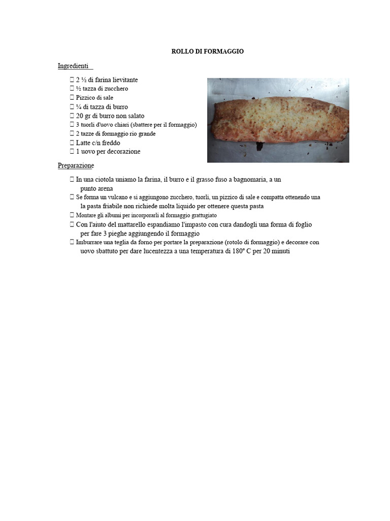 Roll Di Formaggio | PDF