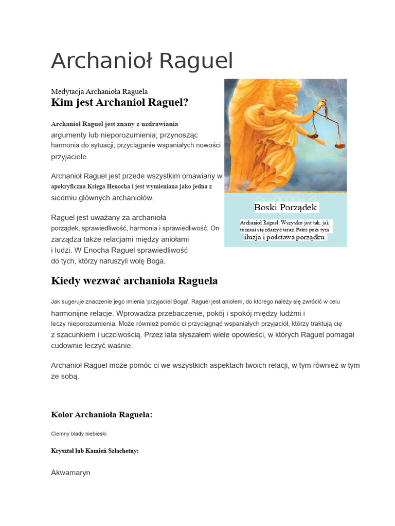 Archanioł Raguel | PDF