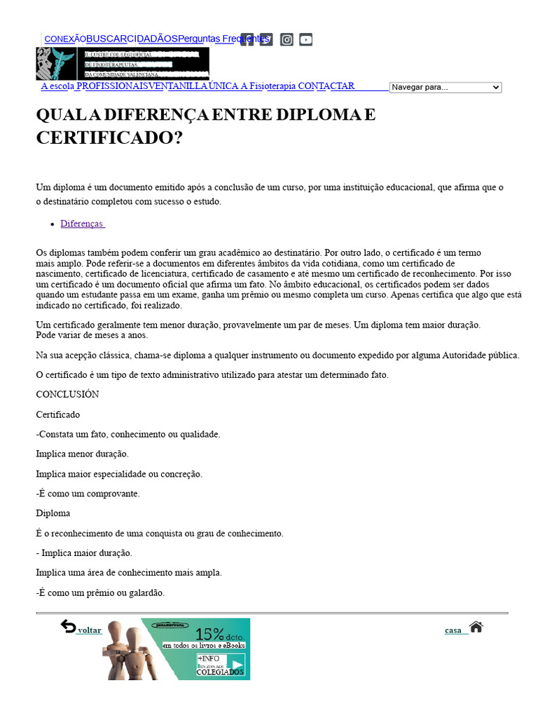 Diferença entre Diploma e Certificado | PDF