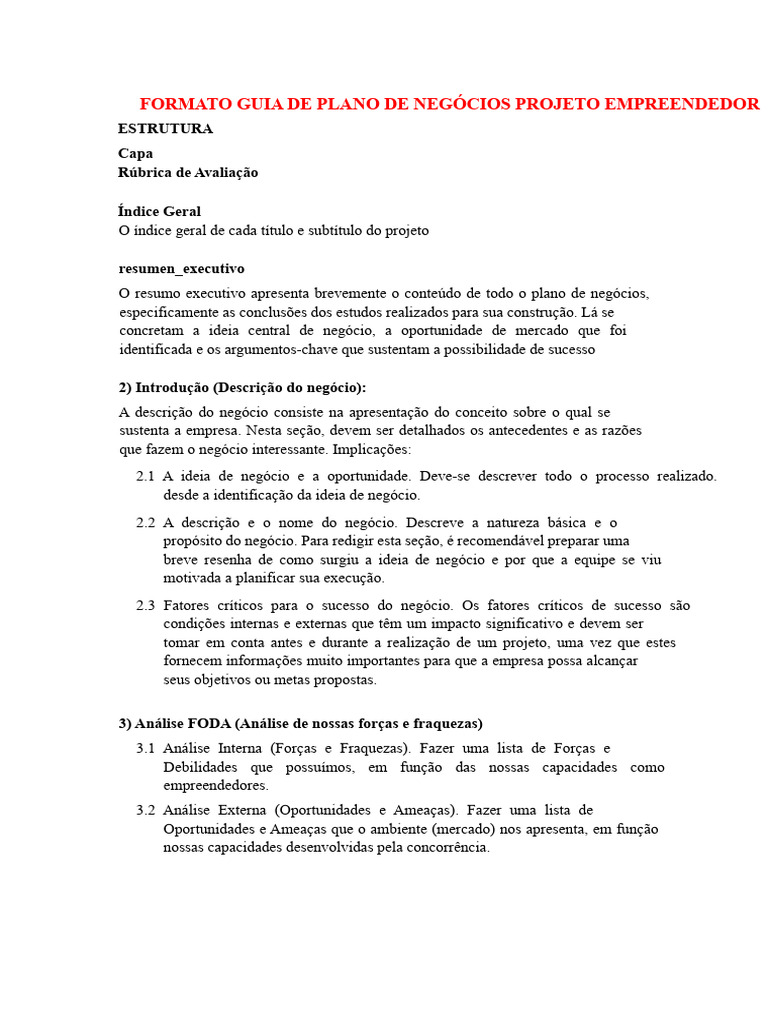Guia Completo para Plano de Negócios | PDF | Marketing | Mercado (economia)