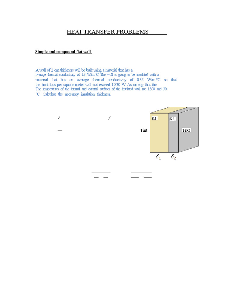 Heat Transfer Calculations for Walls | PDF | Thermal Insulation | Heat ...