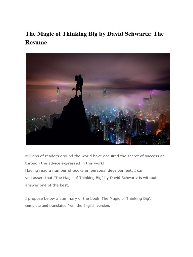 Summary of The Magic of Thinking Big | PDF | Thought | Fear