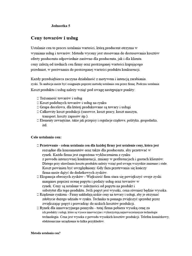 Znaczenie Cen | PDF
