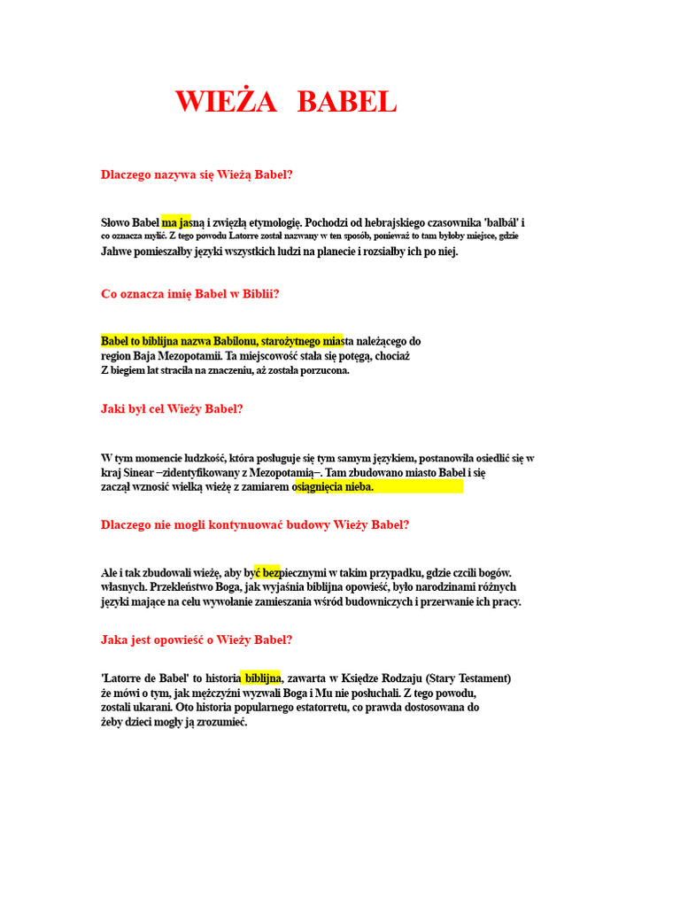 Wieża Babel | PDF