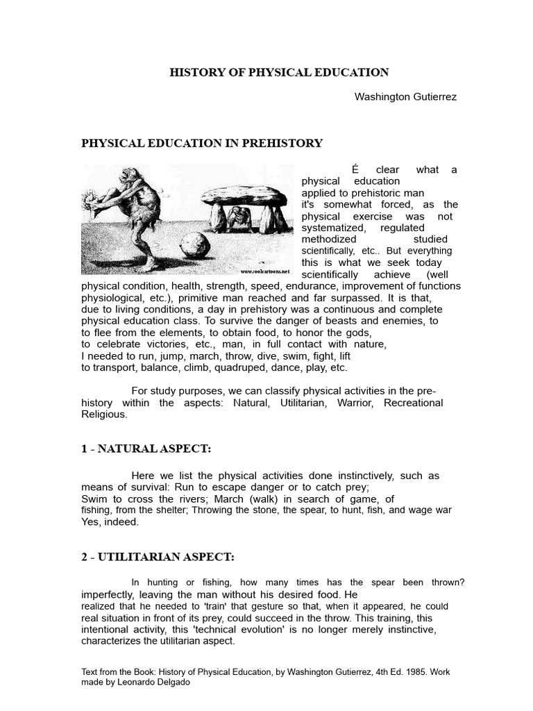 Prehistoric Physical Education Overview | PDF