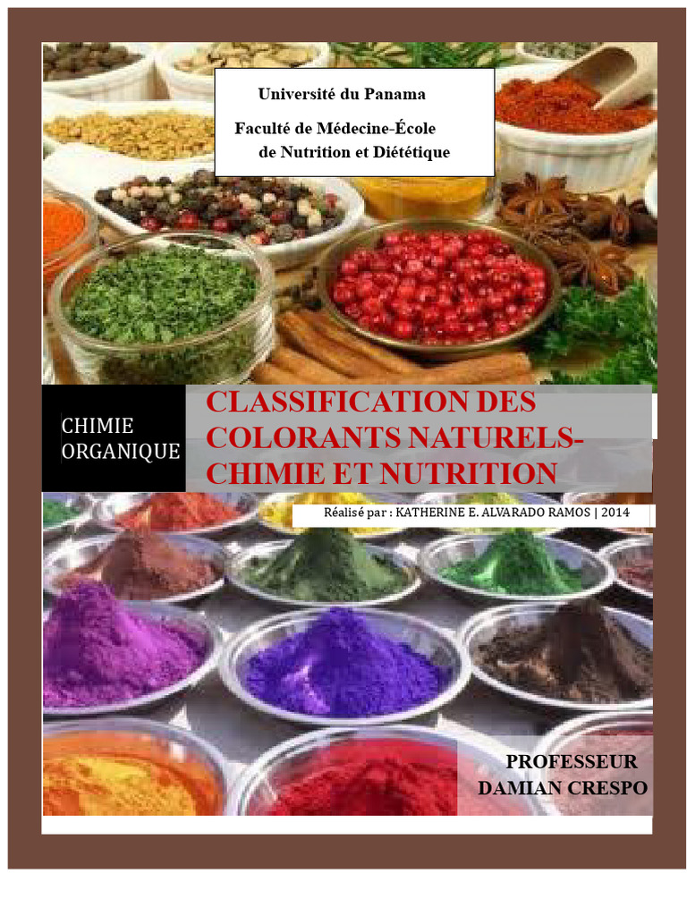 Classification des Colorants Naturels | PDF | Boisson | Nourritures