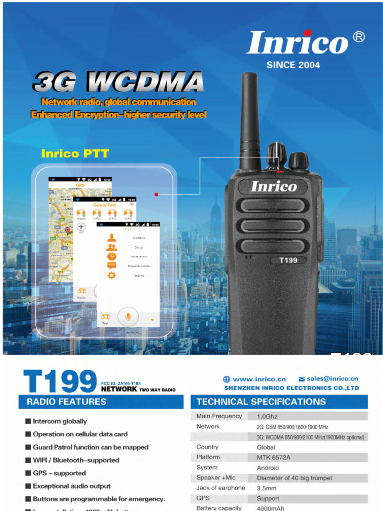 Inrico-T199 | PDF | Rádio | Tecnologia da Informação e Comunicação