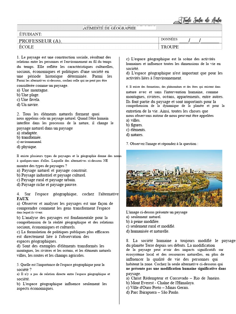 Comprendre le paysage et l'espace géographique | PDF | Paysage | Géographie