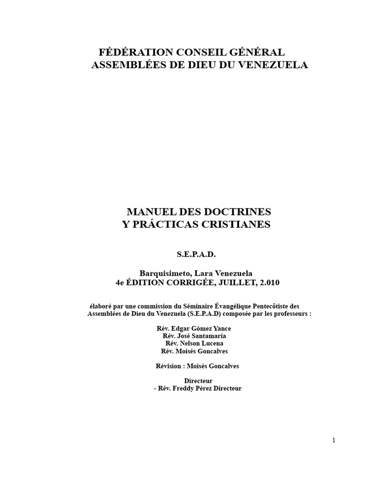 Manuel des doctrines chrétiennes au Venezuela | PDF | Dieu | Infini