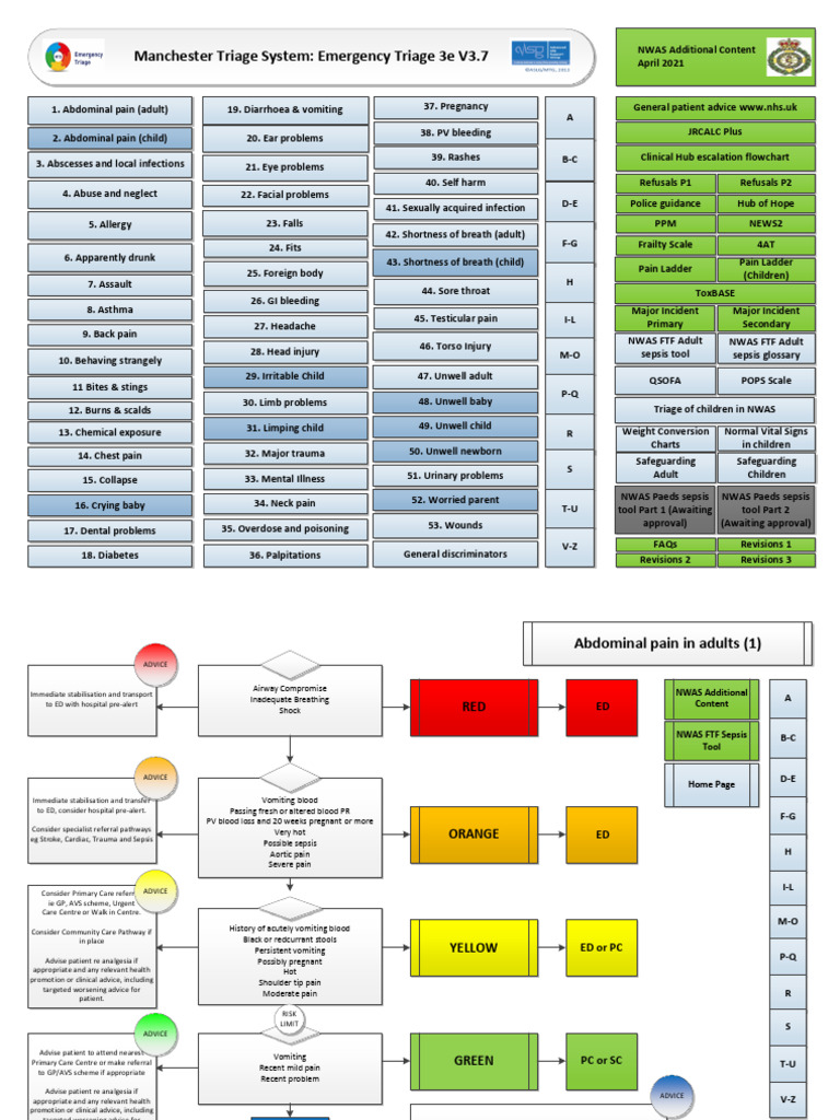 Emergency Medical Triage Guidelines | PDF | Sepsis | Pain