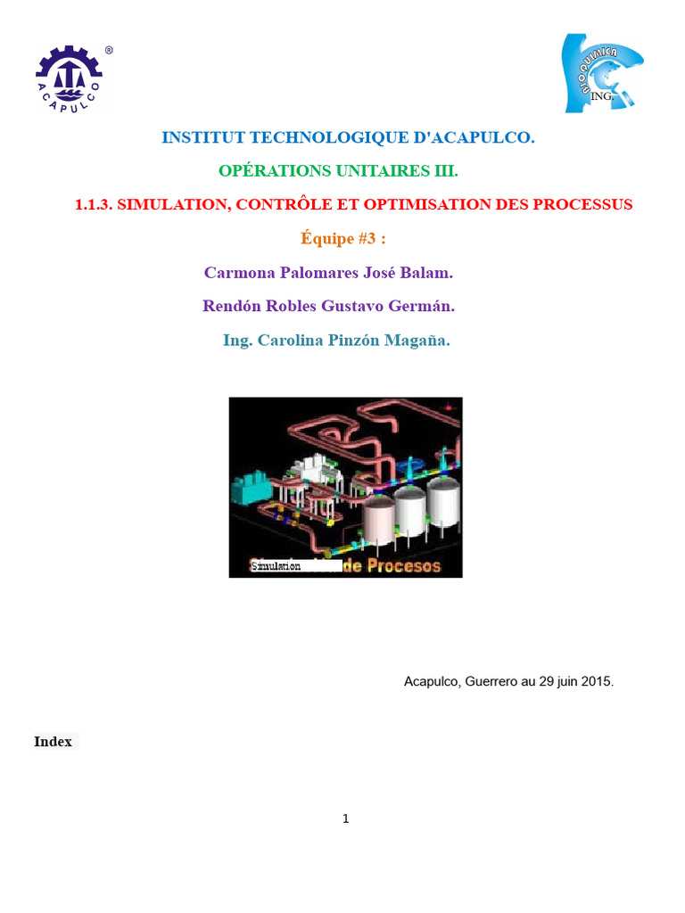 Simulation et optimisation des processus chimiques | PDF | Optimisation ...