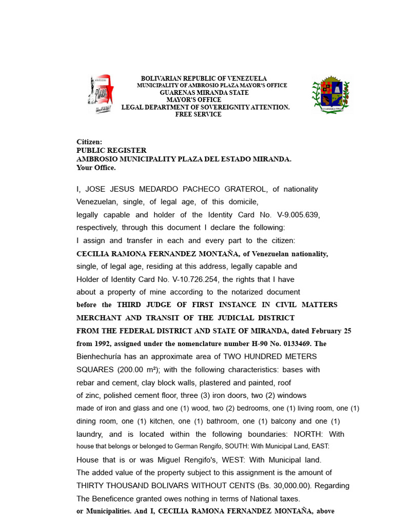 Format For Assignment of Rights | PDF