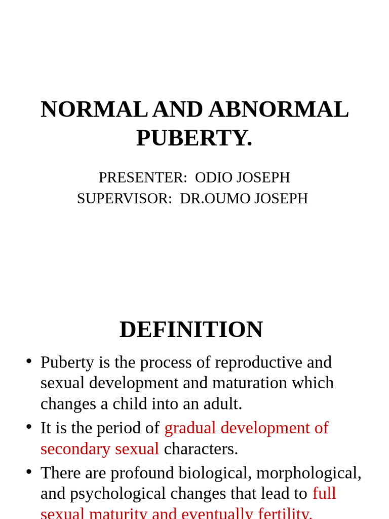 Understanding Normal and Abnormal Puberty | PDF | Puberty | Menstrual Cycle