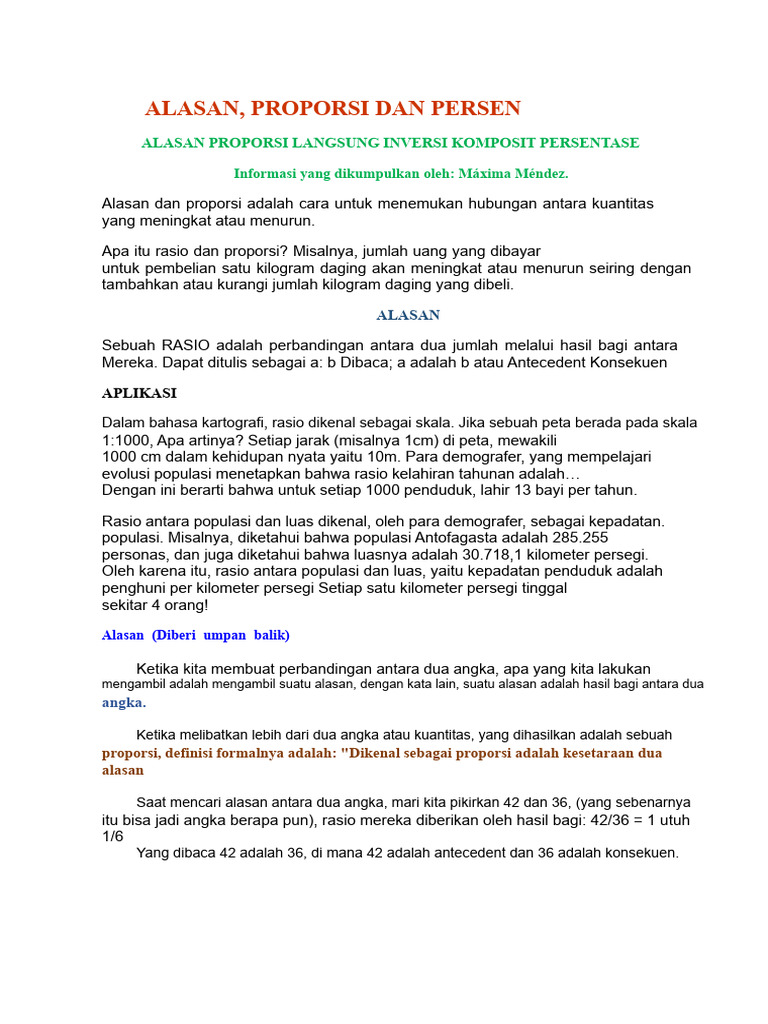 Memahami Rasio dan Proporsi Matematis | PDF