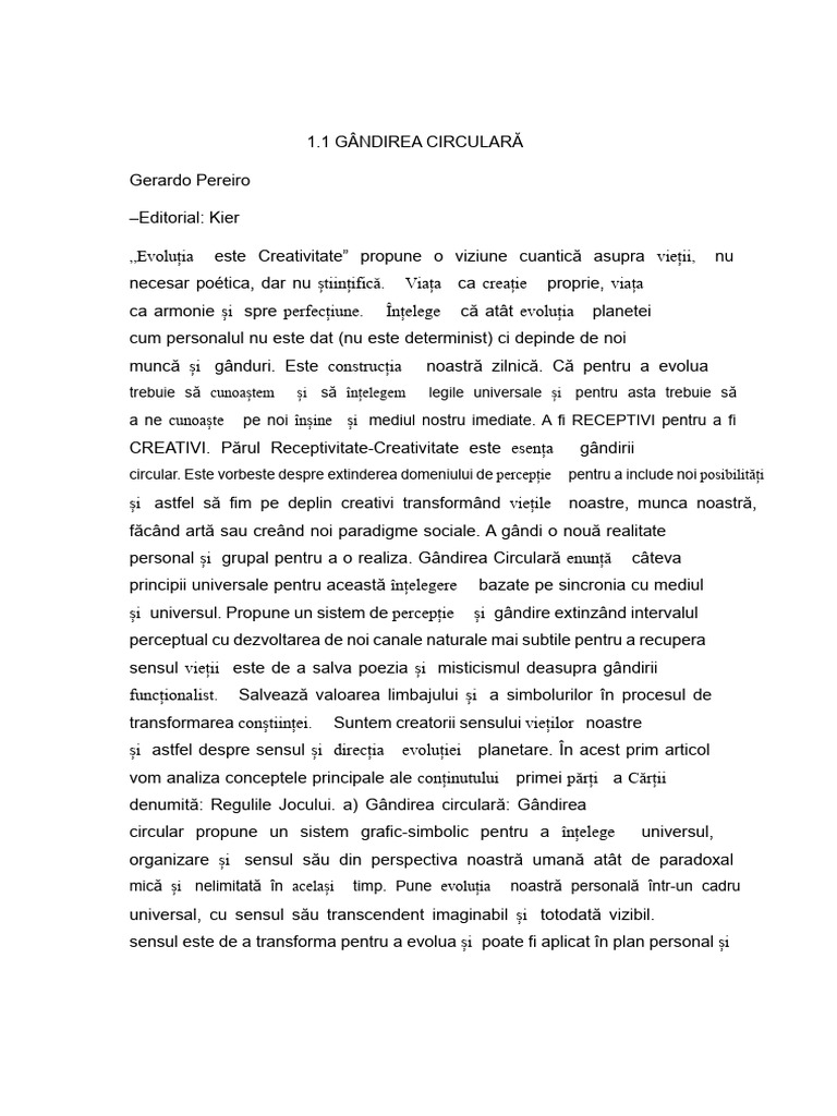 1.1 Gândirea Circulară | PDF