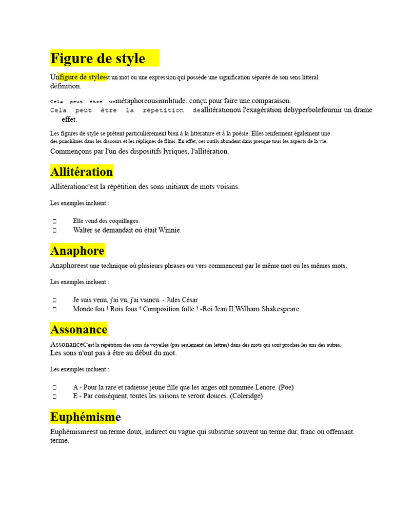 Comprendre les figures de style | PDF | Métaphore | Persuasion