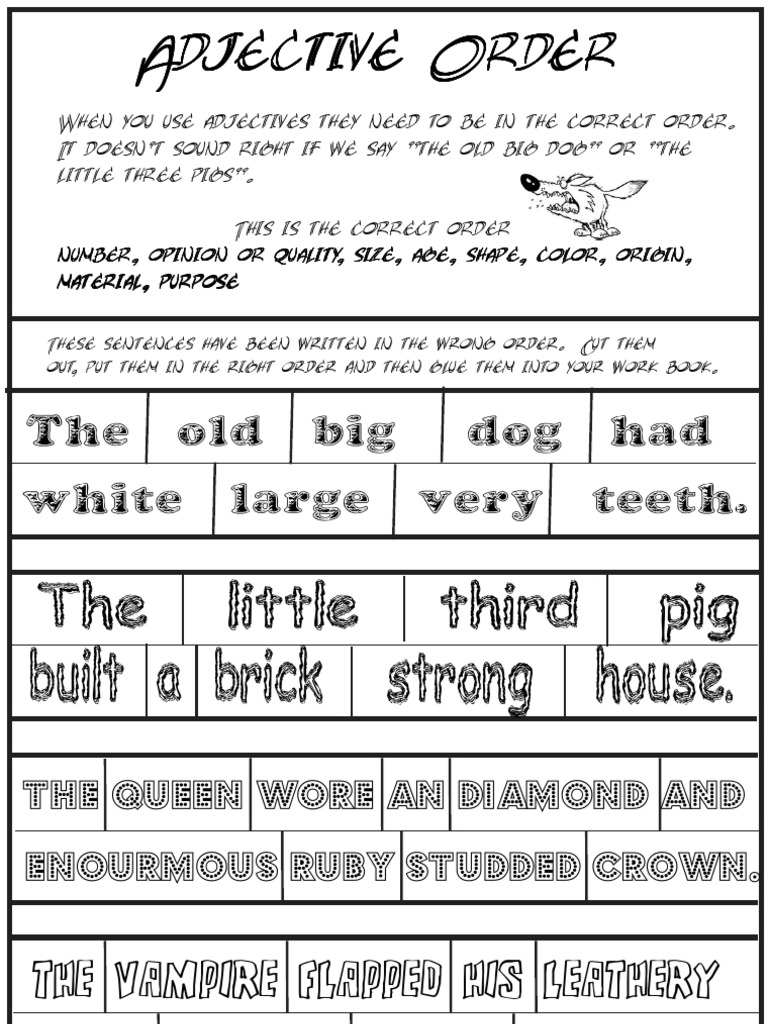 Correct Order of Adjectives Explained | PDF