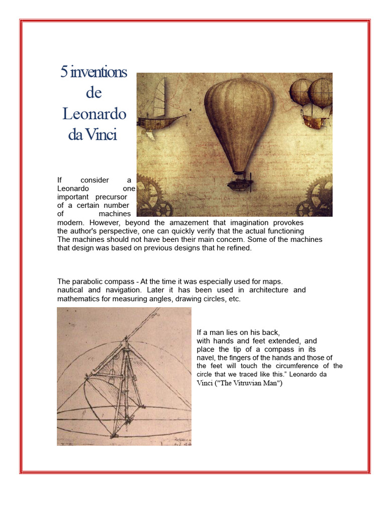 5 Inventions by Leonardo Da Vinci PDF — free download