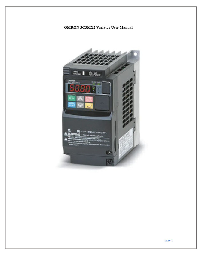 Omron 3G3MX2 Variator Manual | PDF | Rectifier | Alternating Current