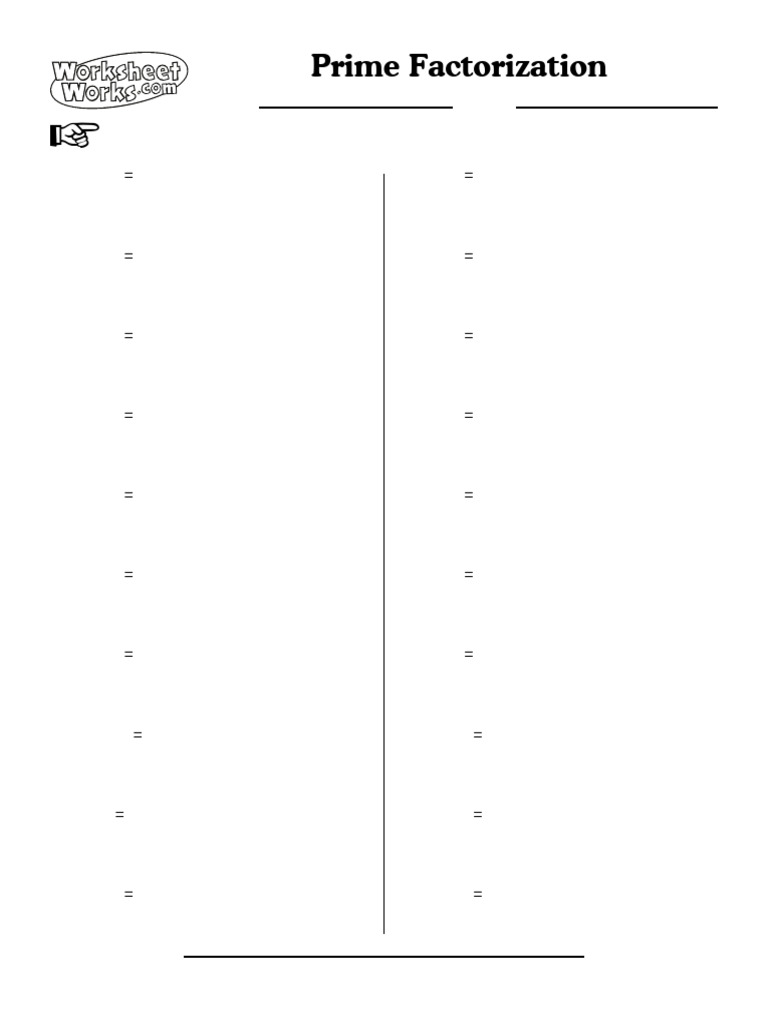 Prime Factorization Worksheet | PDF
