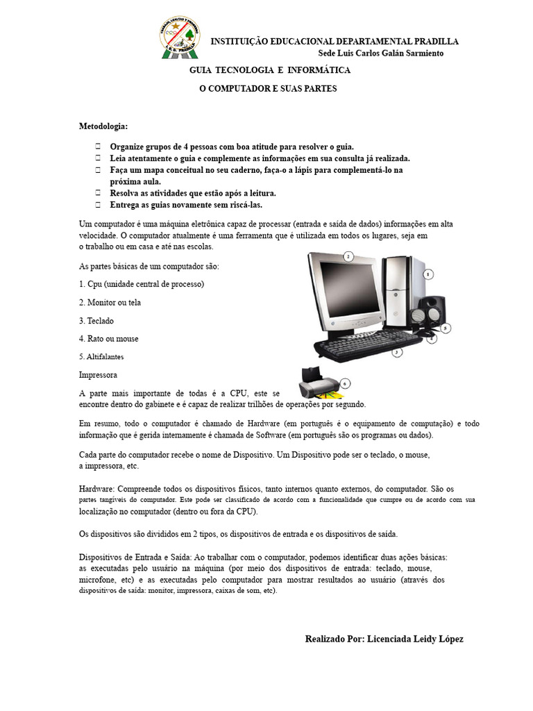 Partes do Computador e Funcionalidades | PDF | Entrada/Saída | Hardware ...
