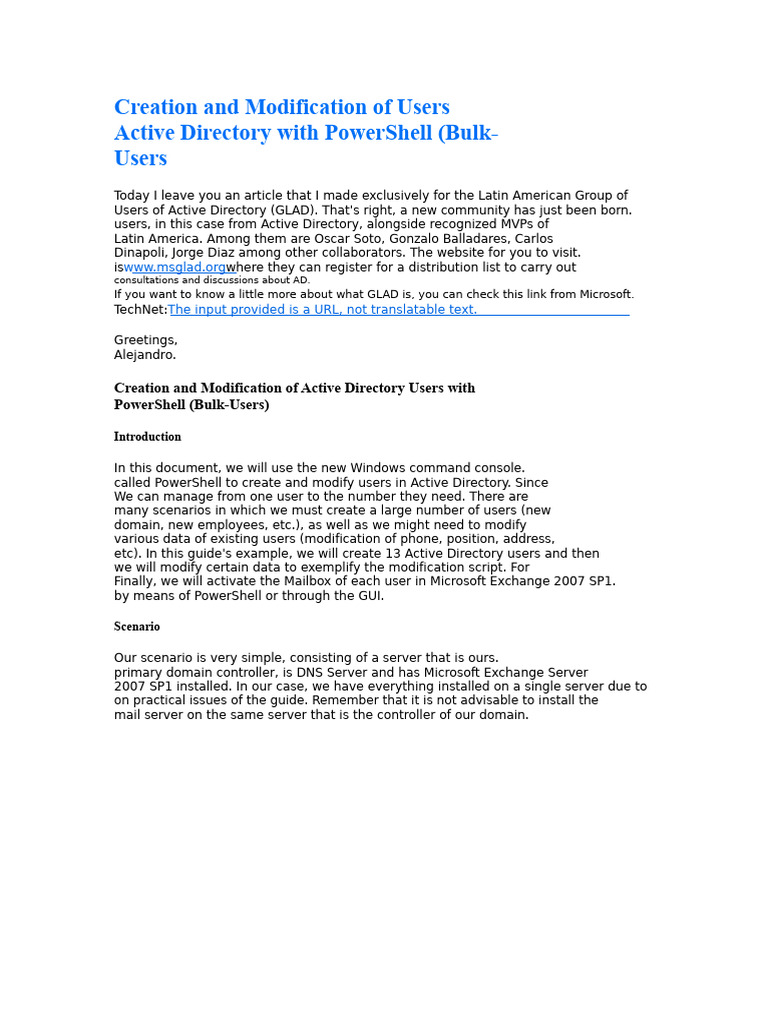 Modify AD Users with PowerShell Guide | PDF | Active Directory ...