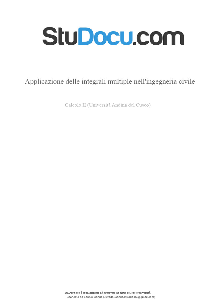 Applicazione Di Integrali Multipli Nell Ingegneria Civile PDF | PDF