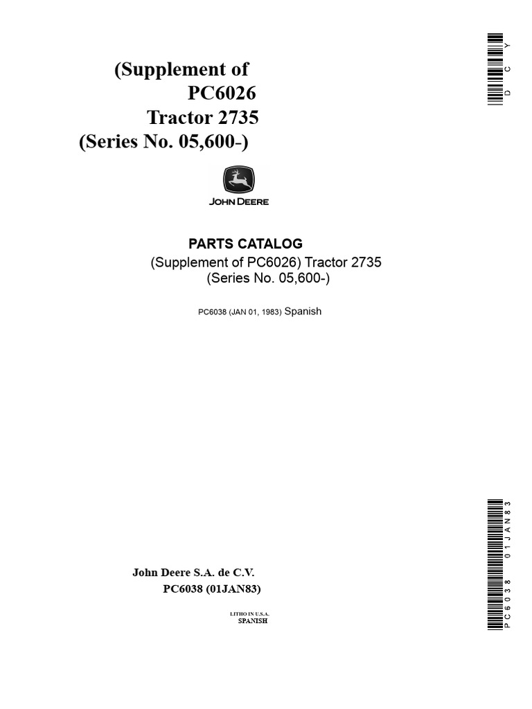 John Deere 2735 Parts Catalog Spanish | PDF