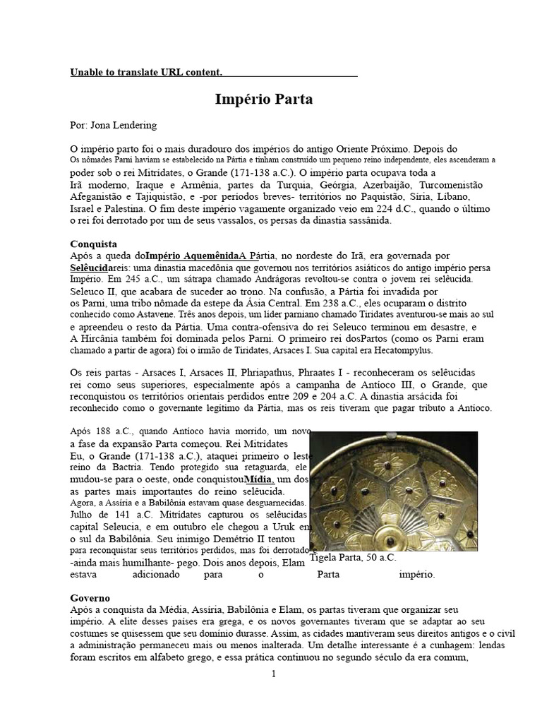 Ascensão e Queda do Império Parta | PDF | Roma Antiga | Marco Antônio