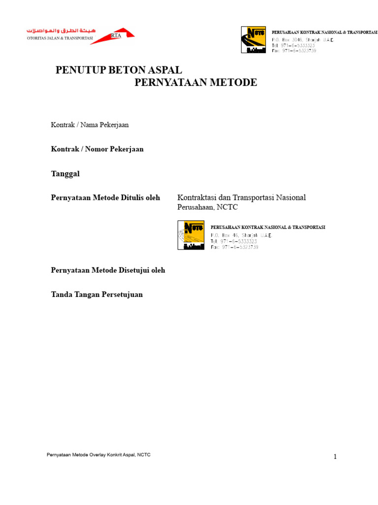 Metode Overlay Aspal Beton NCTC | PDF