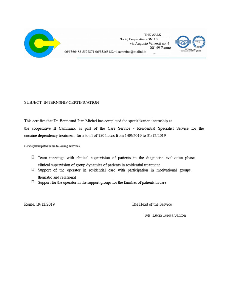 Internship Certification | PDF