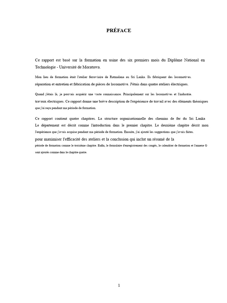 Rapport de formation en atelier ferroviaire | PDF | Inducteur | Locomotives