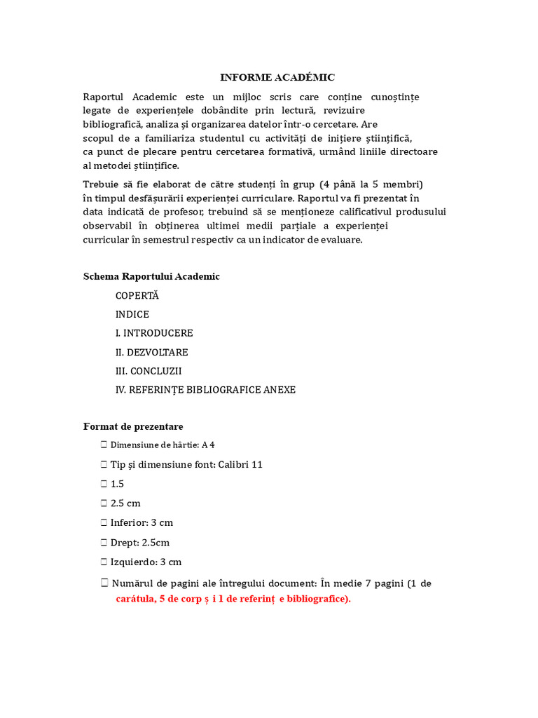 RAPORT ACADAMIC - UCV - Postuniversitar | PDF