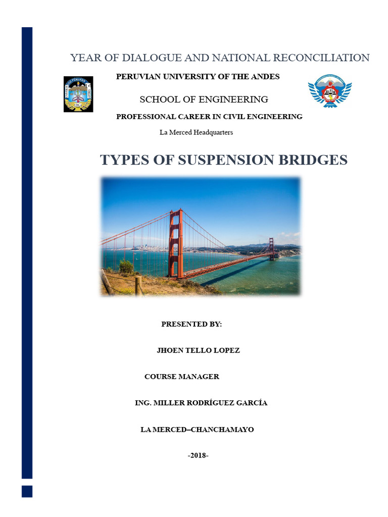 Types of Suspension Bridges Explained | PDF | Bridge | Civil Engineering