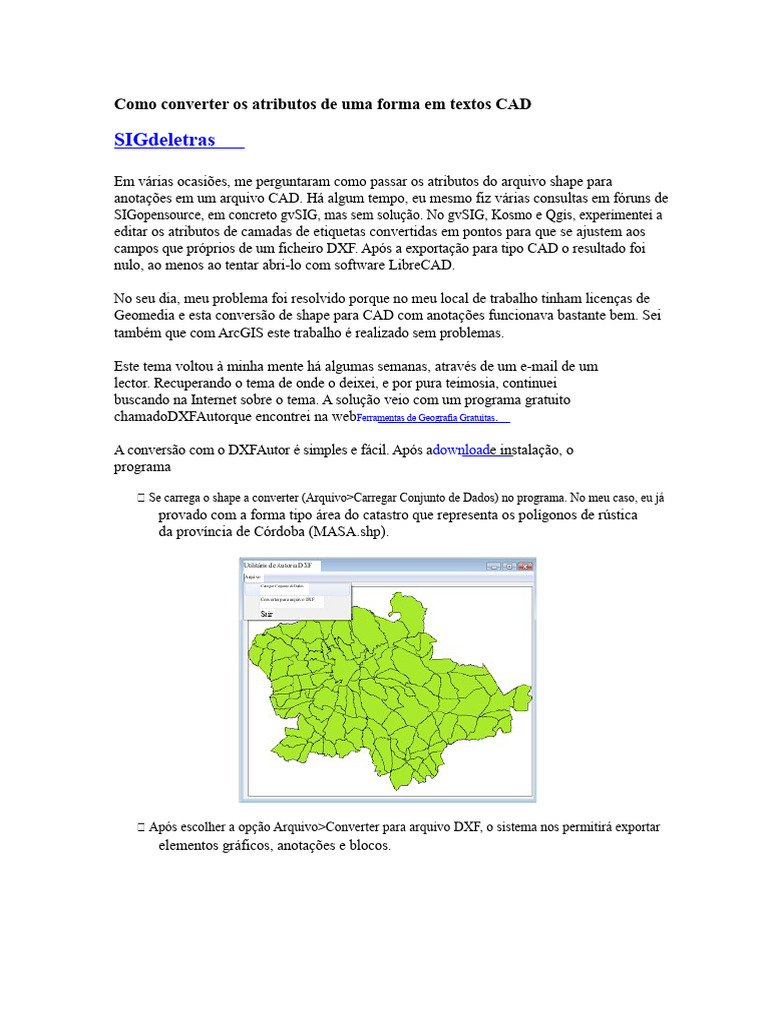 Converter Atributos de Shape para CAD | PDF | Desenho assistido por ...