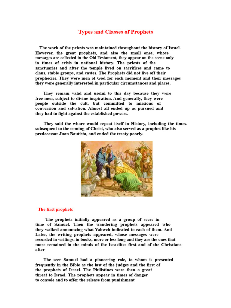 Classes and Types of Prophets | PDF | Nevi'im | Elijah