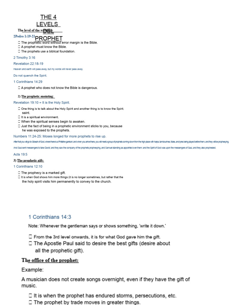 Four Levels of Prophetic Anointing | PDF | Prophet | Prophecy