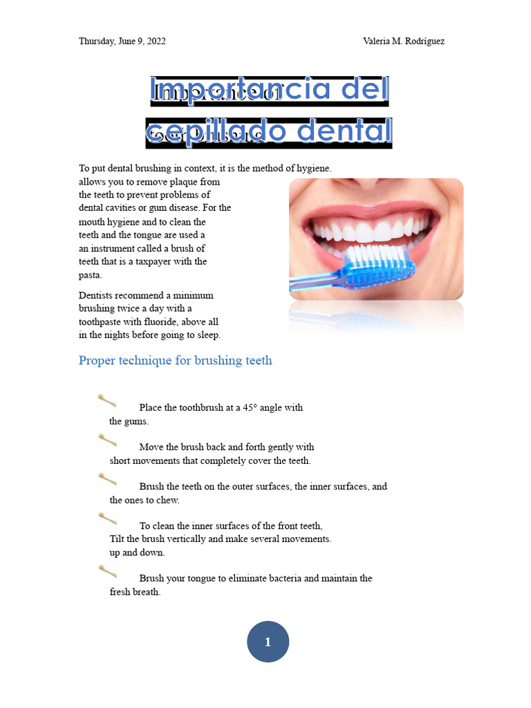 Essential Guide to Dental Brushing Techniques | PDF | Oral Hygiene ...