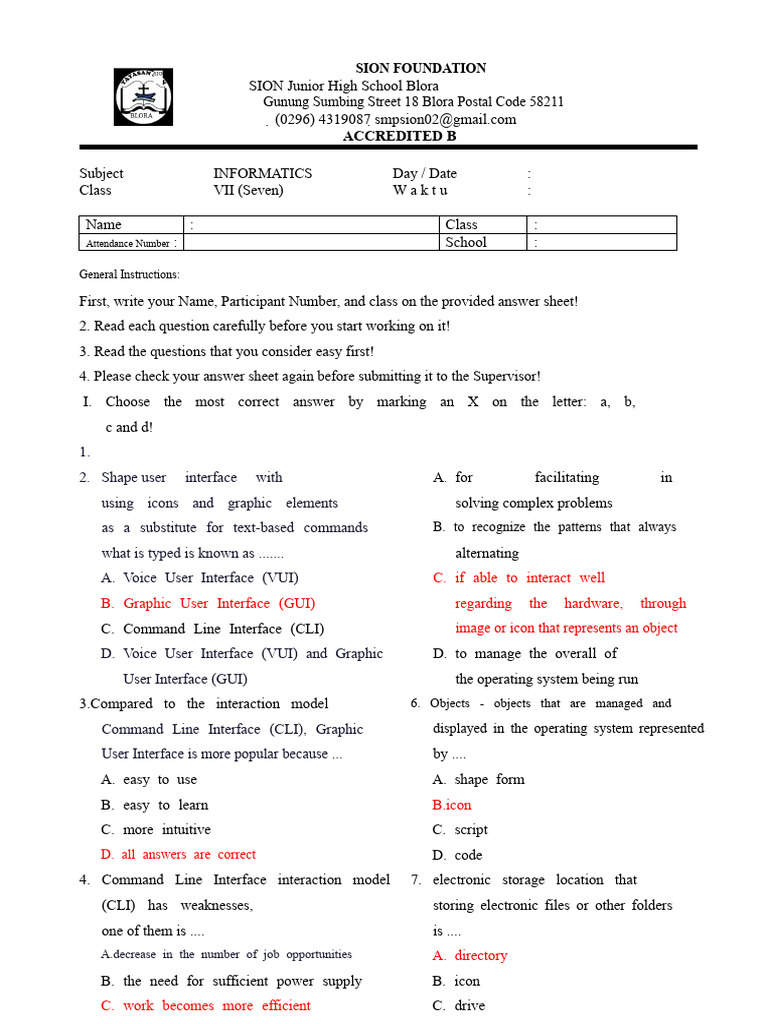 Seventh Grade Computer Science Final Exam Questions | PDF | Computer ...