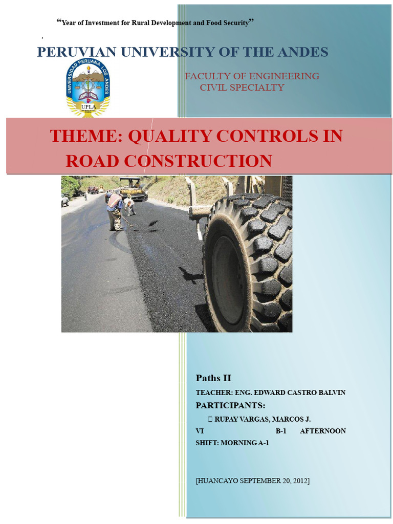 Quality Control For Road Construction | PDF | Soil | Density