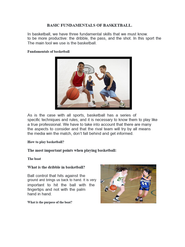 Basic Fundamentals of Basketball | PDF | Indoor Sports | Ball Games