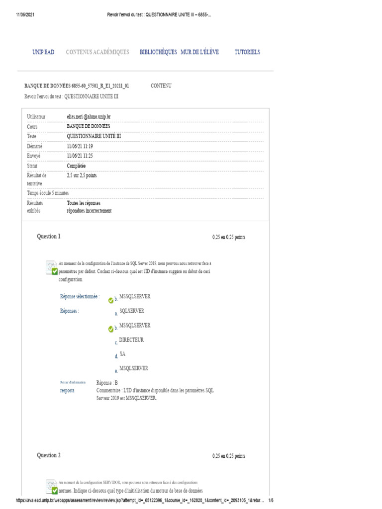 Questionnaire sur SQL Server 2019 | PDF | Bases de données | Sauvegarde ...