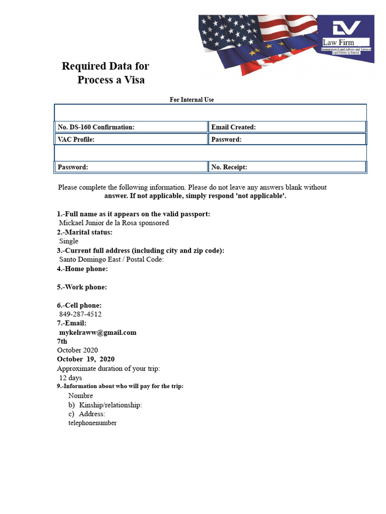 Updated DS-160 Questionnaire | PDF | Travel Visa | Government And ...